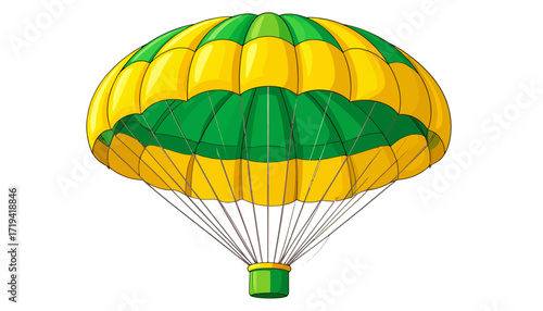 Colorful Parachute in Mid-Air A Vector Illustration of Adventure and Safety