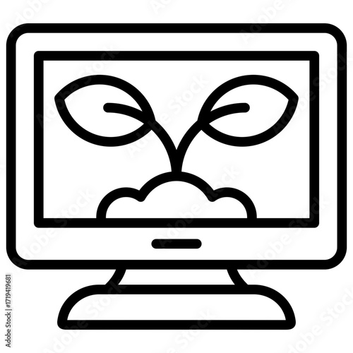 Green Monitor Icon