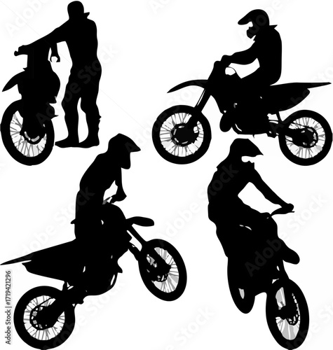 Motocross Rider Silhouettes1.eps