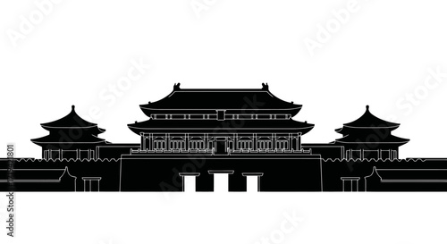 Iconic Silhouette of the Forbidden City Entrance