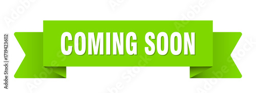 coming soon ribbon isolated on transparent background. coming soon ribbon
