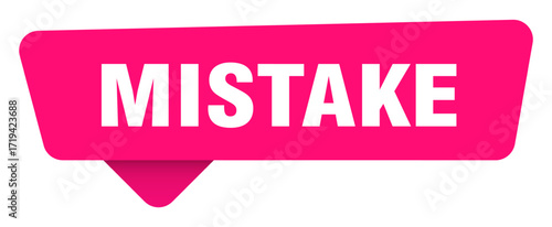 mistake magenta sticker isolated on transpatent background. mistake sign