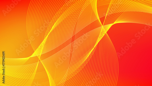 wavy blended lines with yellow orange red gradient mesh abstract background nice for wallpaper or banner