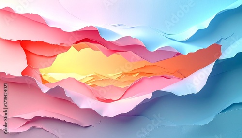 Abstract Landscape with Warm Light and Pastel Shades