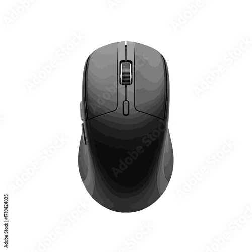A sleek, ergonomic computer mouse, rendered in sharp detail against a simple backdrop, perfect for modern tech themes.