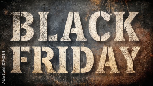 Black friday sale stencil text on grunge background