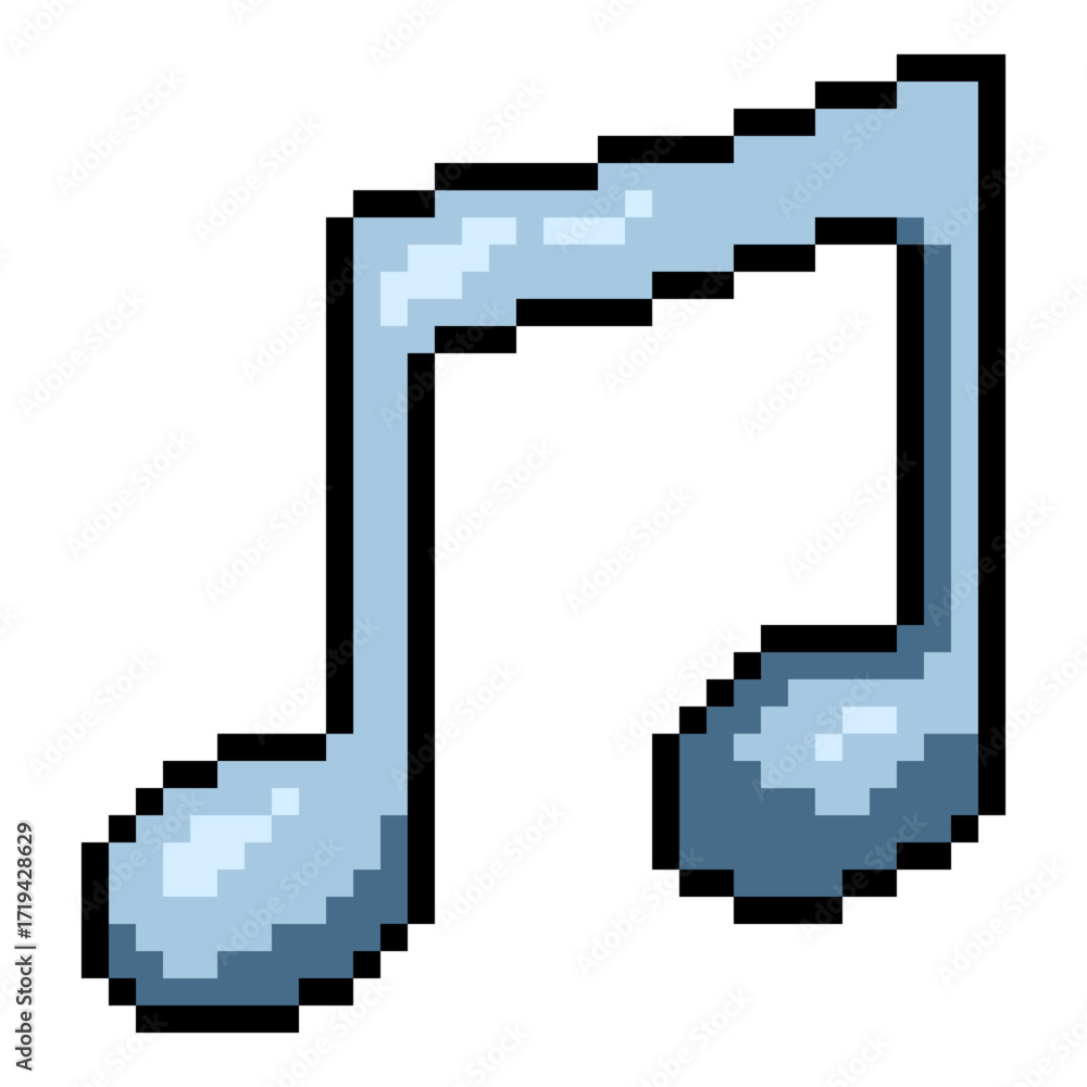Fototapeta premium Pixel Art Icon - Single musical note