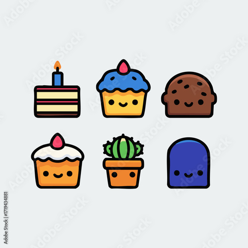 Sweet Muffin Bakery Cartoon Design