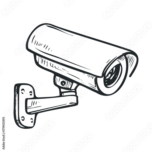 Security camera technology for surveillance and monitoring systems. Vector illustration