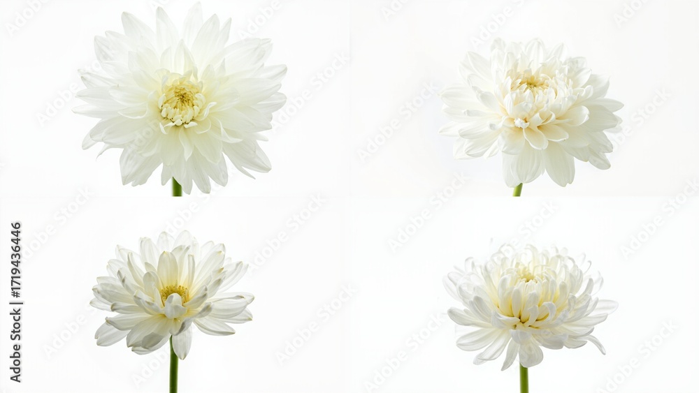 Fototapeta premium Four white flowers on a background motion figure cartoonish creative layers movement design elements style frame expression scene emotion gesture illustration backgrounds composition