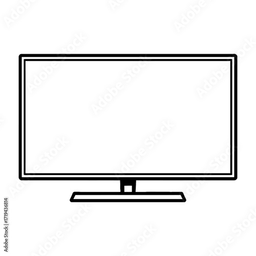 Flat-Screen TV Vector Icon - Modern Entertainment and Media Device