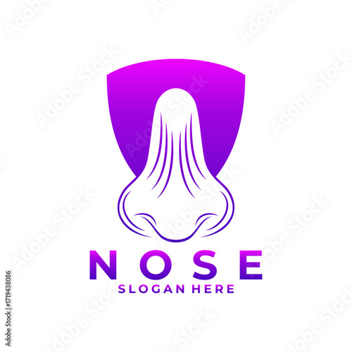 Nose shield logo design vector. Nose protections logo template