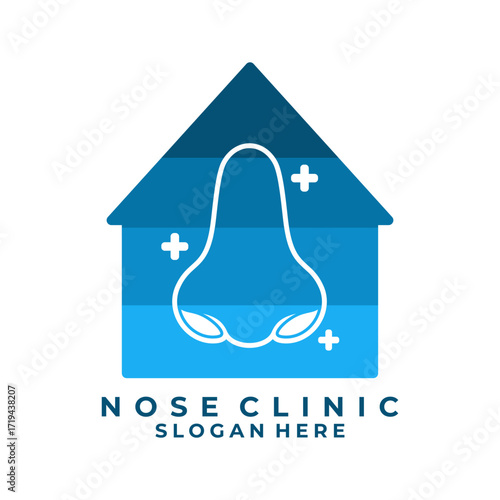 Nose home medical center logo design. Nose care logo design icon