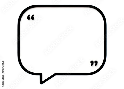 White Speech Bubble with Black Outline on Transparent Background, Minimalist Graphic for Digital Media