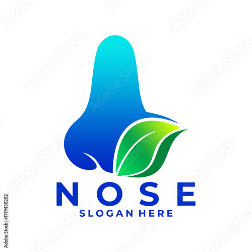 Nose nature logo design vector template. Nose leaf logo design icon vector template