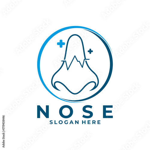 Nose clinic logo design icon. Healthy nose logo vector
