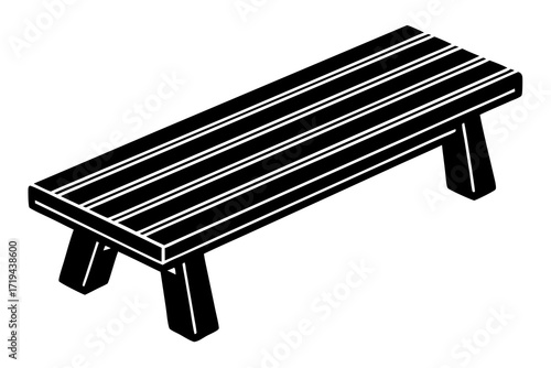 wooden bench on white background