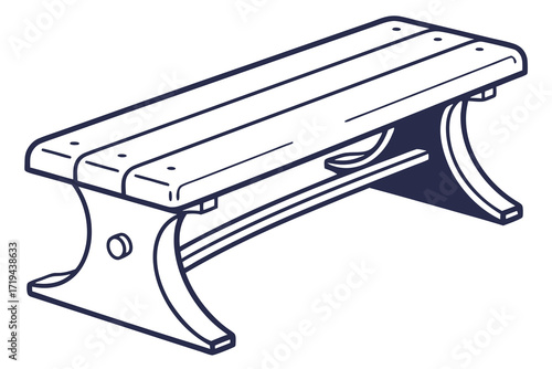 vector illustration of an old wooden bench