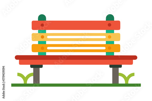 wooden bench on a white background