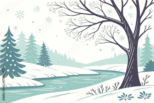 winter landscape with trees