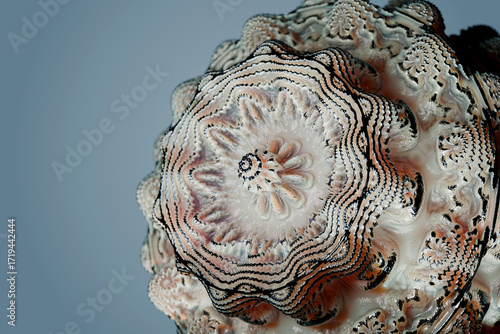 3d abstract fractal shape with intricate pattern and surreal background