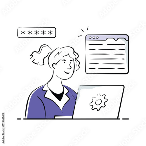Take a look at this amazing hand drawn illustration of web developer
