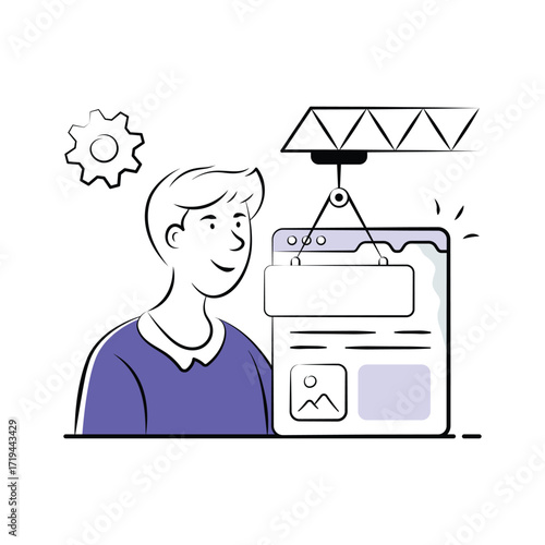 Creatively crafted amazing illustration of website maintenance