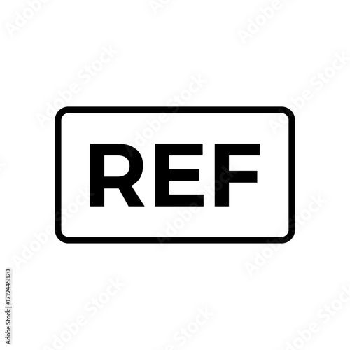 Isolated Ref icon concept packaging symbol template