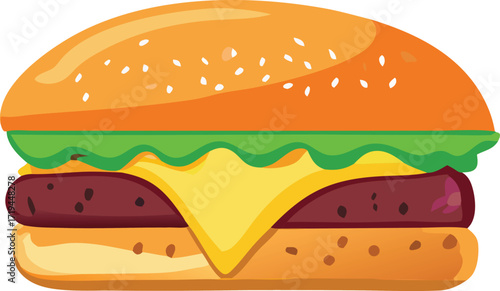 Classic cheeseburger meal delicious fast food icon juicy patty melted cheese fresh lettuce and toasted bun with sesame seeds appetizing sandwich