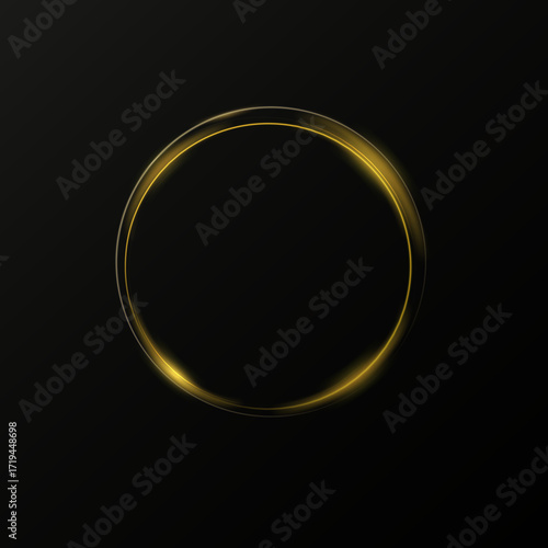 Month made of gold particles.shining sparkles.Frame.Vector image of a golden sparkling circle of stardust.	
