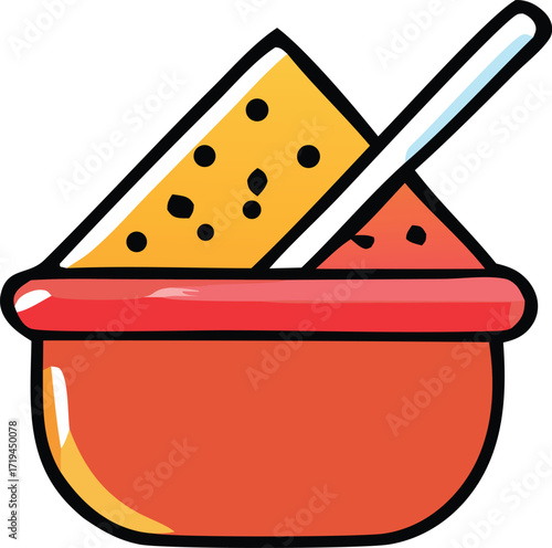 Crispy tortilla chips served with flavorful salsa and creamy cheese dip in an orange bowl