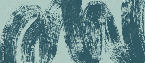 Paint texture, brush stroke. Abstract background, grunge pattern, faded rough distressed effect, paintbrush squiggle. Curved curled hand-drawn shape, banner design. Flat vector illustration.
