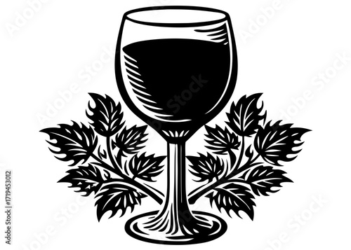 Wine Glass Silhouette, American Food SVG, PNG