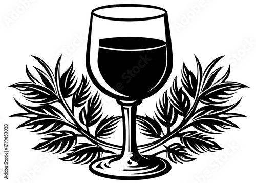 Wine Glass Silhouette, American Food SVG, PNG