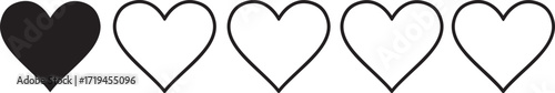 Heart rating icon, one star review, customer feedback design, love symbol illustration, evaluation score, product review graphic, ranking system concept