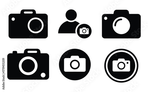 Camera Icons Set – Photo, Video, CCTV and Photography Vector Symbols.