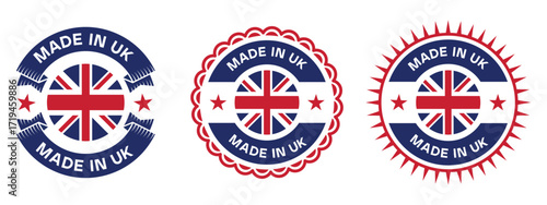 Made in UK badge vector design labels and stickers