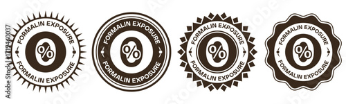 Formalin exposure badge vector design labels and certification stickers