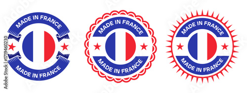 Made in France badge vector design labels and stickers