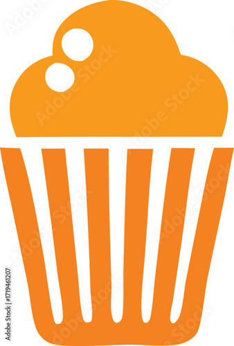 Delicious orange muffin icon a sweet treat design perfect for baking websites cafes and desserts culinary enjoyment