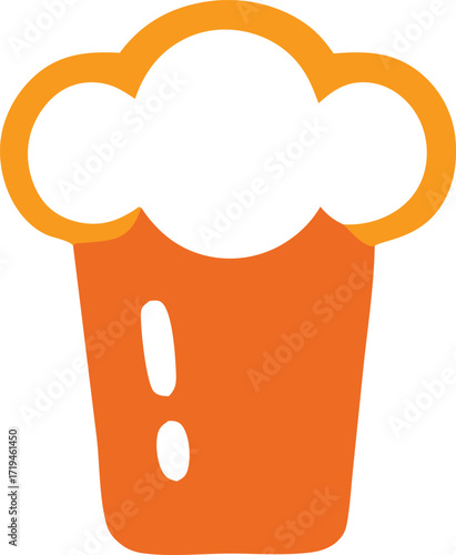 Simple orange cupcake icon with stylized frosting perfect for baking websites food blogs and dessert menus