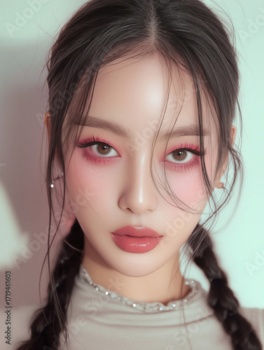 High-fashion K-beauty look ...