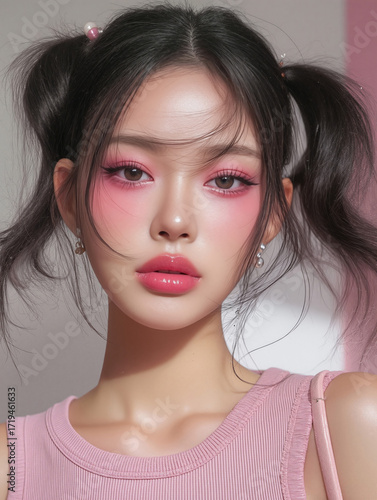 A close-up beauty portrait ...