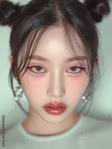 A close-up beauty portrait ...
