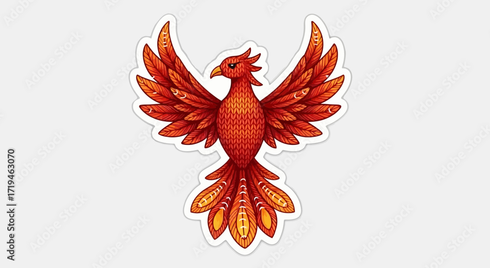 Fototapeta premium Fiery Phoenix Illustration Symbol of Rebirth and Transformation