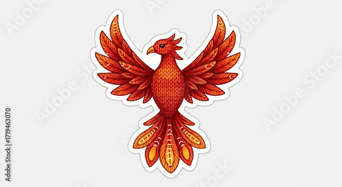Fiery Phoenix Illustration Symbol of Rebirth and Transformation