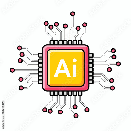 AI Core: Digital brain, symbol of intelligence and technological advancement, the central processing unit of Artificial intelligence. A visual metaphor for innovation.