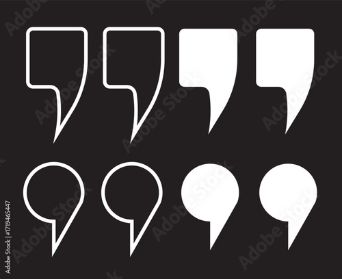 Quote mark collection. Quotation icon set. Vector illustration and transparent png. quote mark icon set. quotes icon vector sign design. discussion dialog remark open and close quote sign in