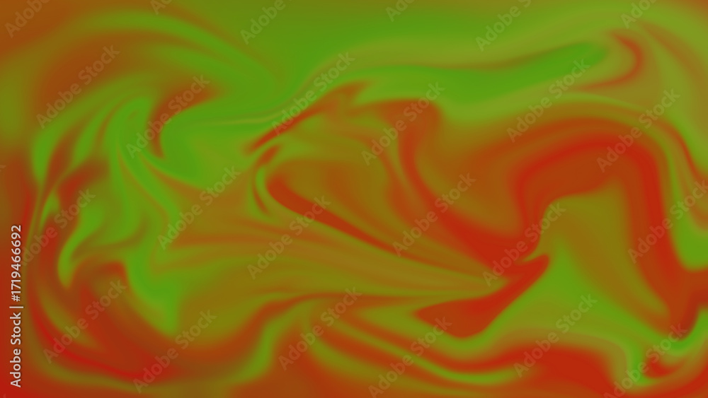 Obraz premium Abstract swirls of green and red paint