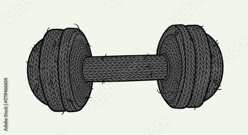 Unique Knitted Dumbbell Illustration A Workout Design